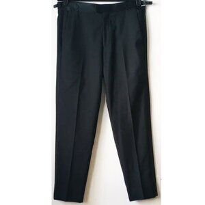 The Blk Tux 100% Wool Satin Stripe Mid Rise Tapered Leg Pants 32 34x30 Black
